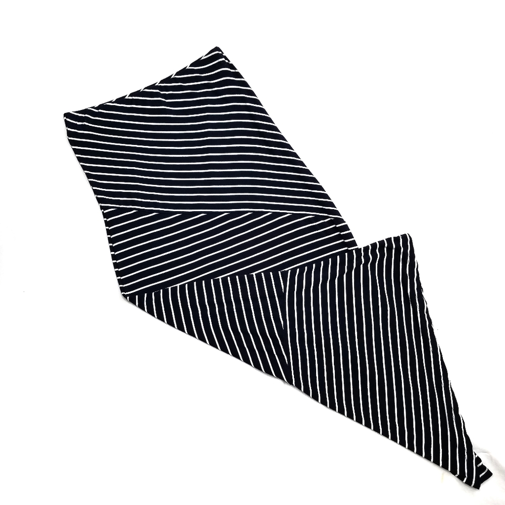 Navy & White Striped Maxi Skirt